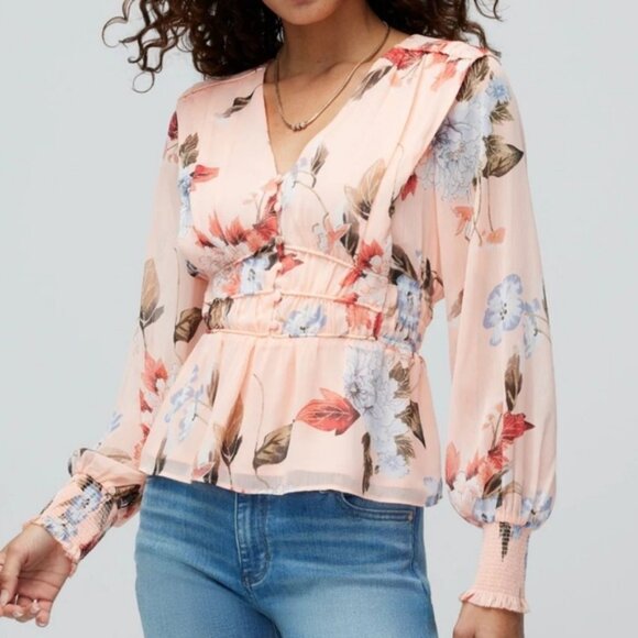 White HouseBlack Market Floral Top - Picture 2 of 6